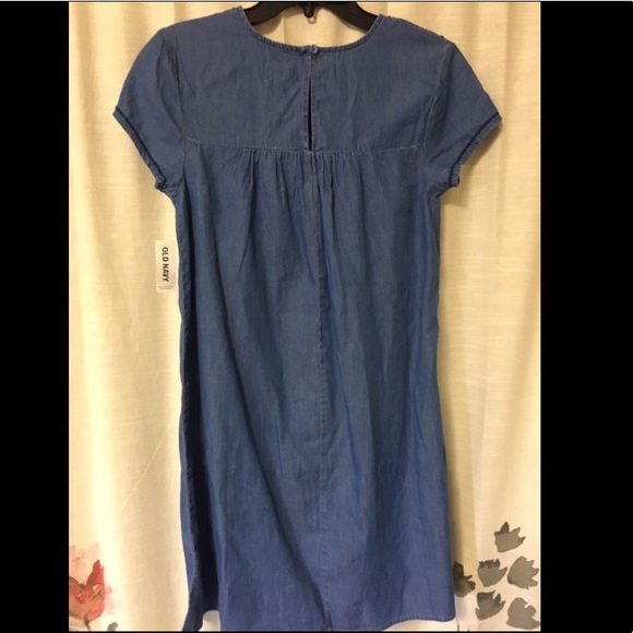 Denim/chambray dress with embroidery on the top - Picture 2 of 2